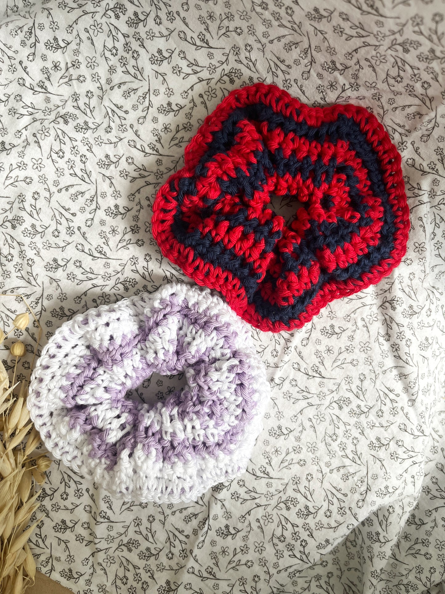 Scrunchies crochet - Marinière