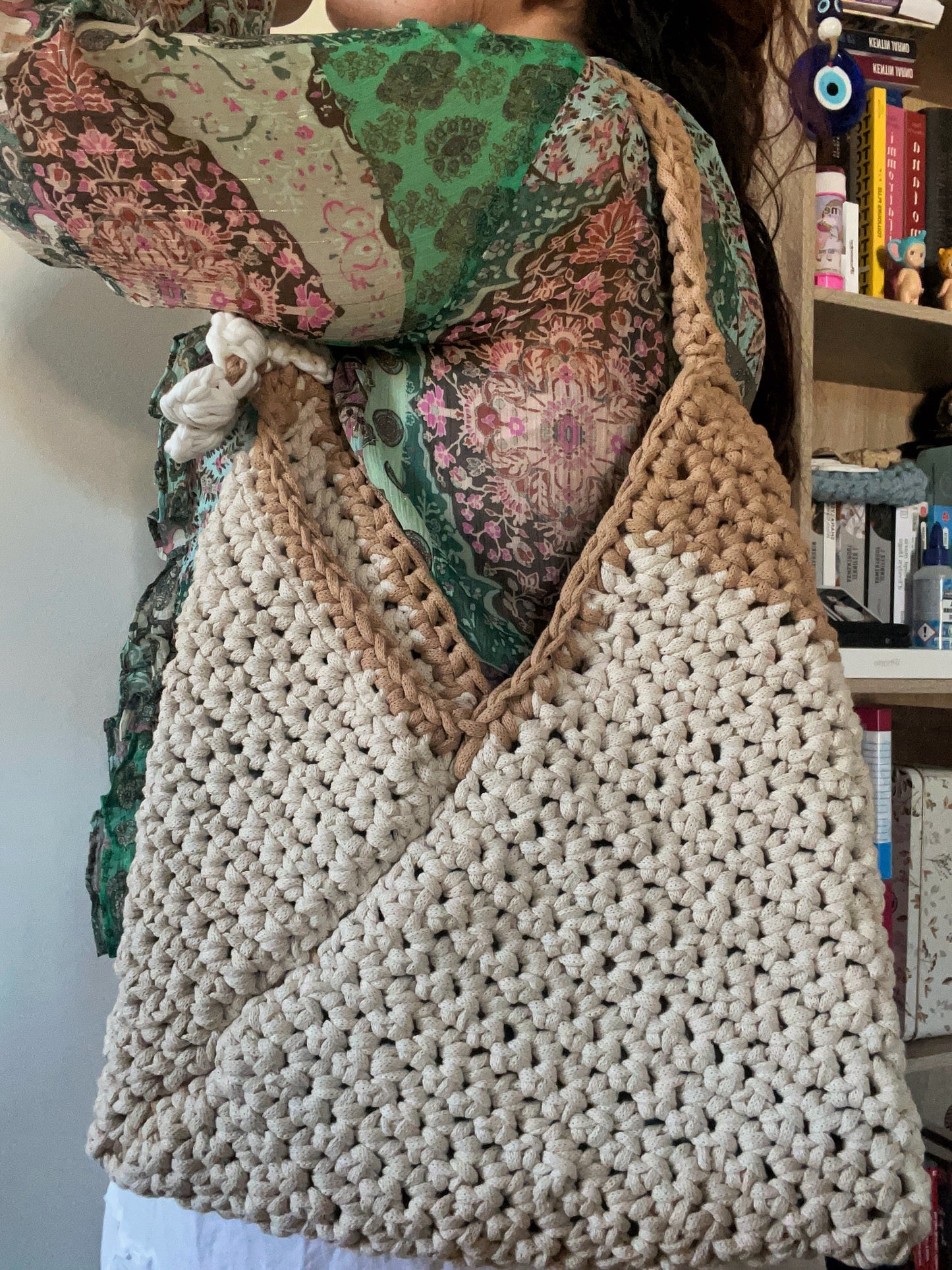 Sac cabas macramé au crochet
