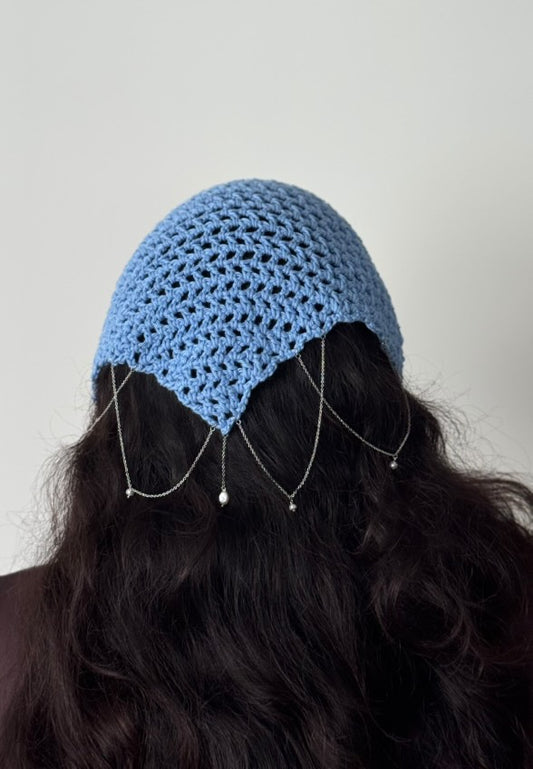 Bandana au crochet, Perle de l'écume Mërs x Lili Studio