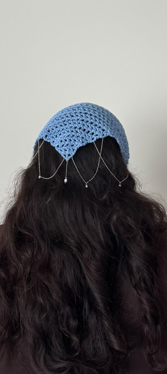 Bandana au crochet, Perle de l'écume Mërs x Lili Studio