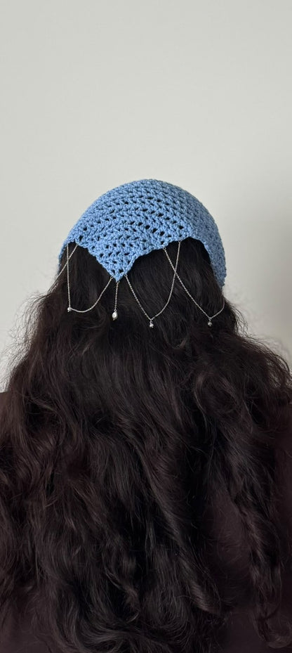 Bandana au crochet, Perle de l'écume Mërs x Lili Studio