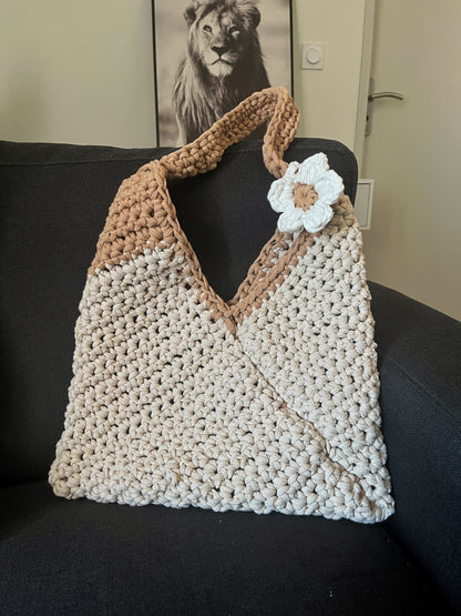 Sac cabas macramé au crochet